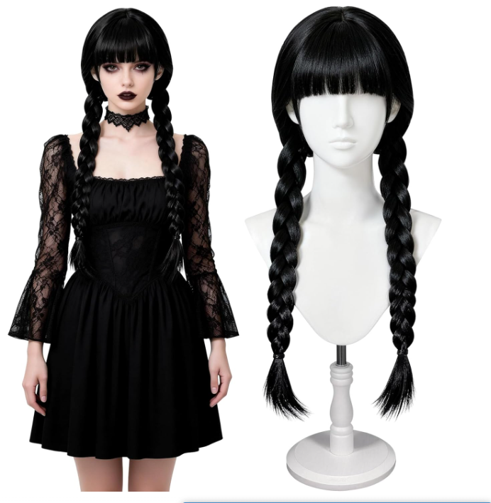 Anime Cosplay Long Black Hair - Lange gotische cosplay pruiken vrouwen lange