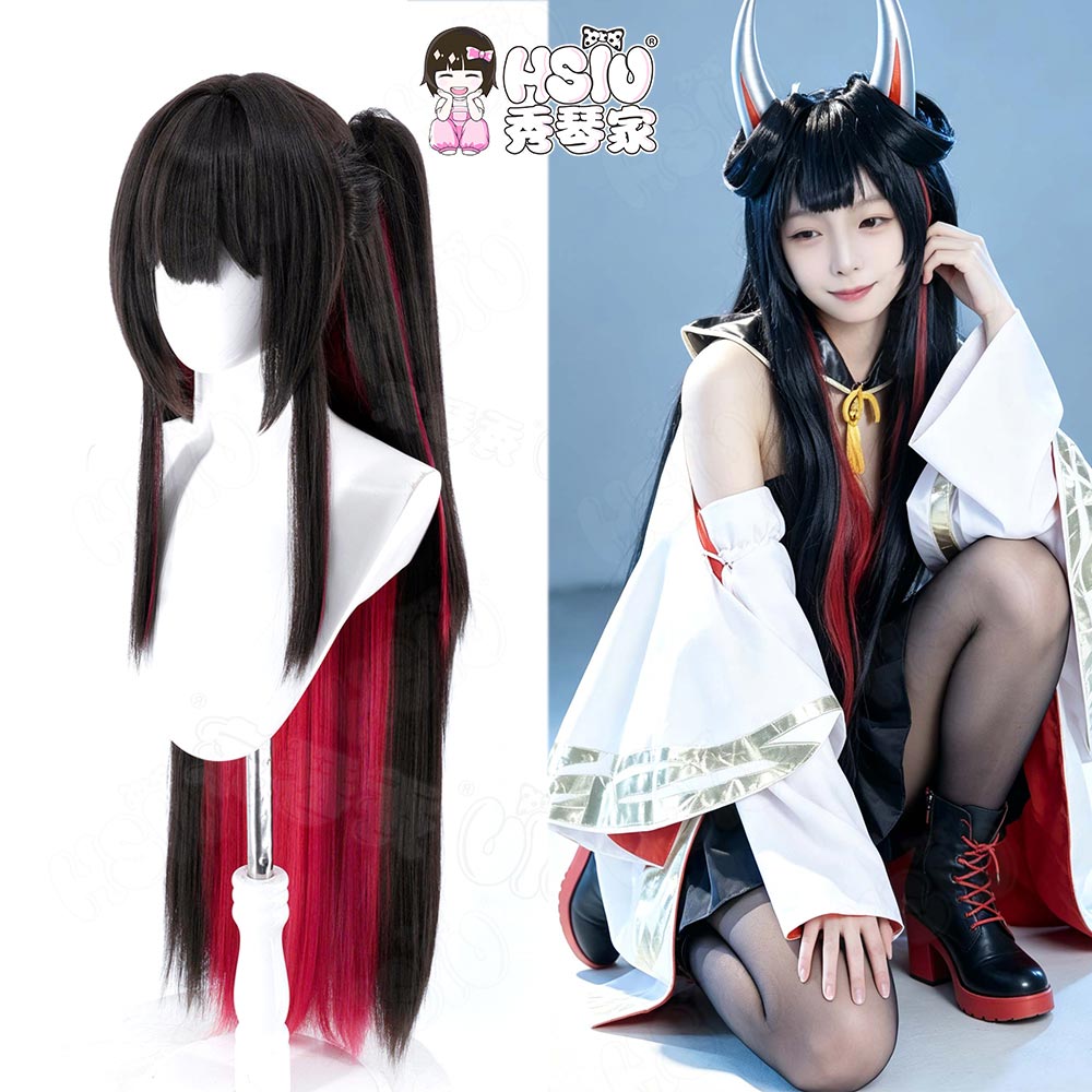 Anime Cosplay Long Black Hair - HSIU Game Azur Lane Hatsuzuki Cosplaypruik