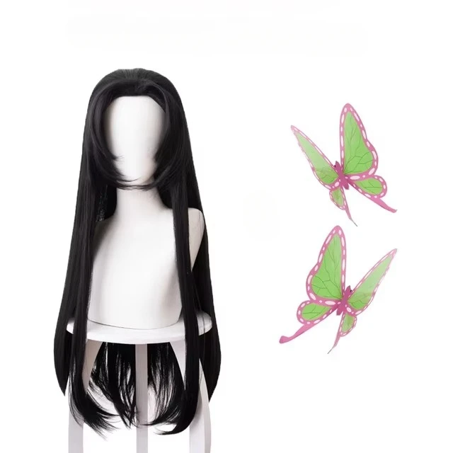 Anime Cosplay Long Black Hair - Anime Kochou Kanae Pruik Kimetsu geen