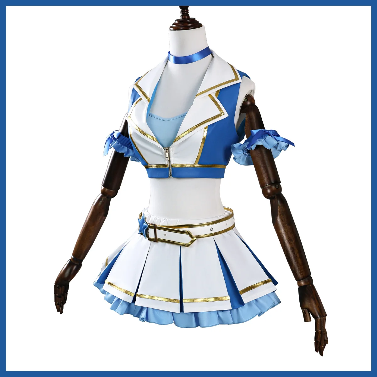 Blauw Wit PU Jas Rok Pruik Vro - Re Zero Rem Wig recensie en prijs