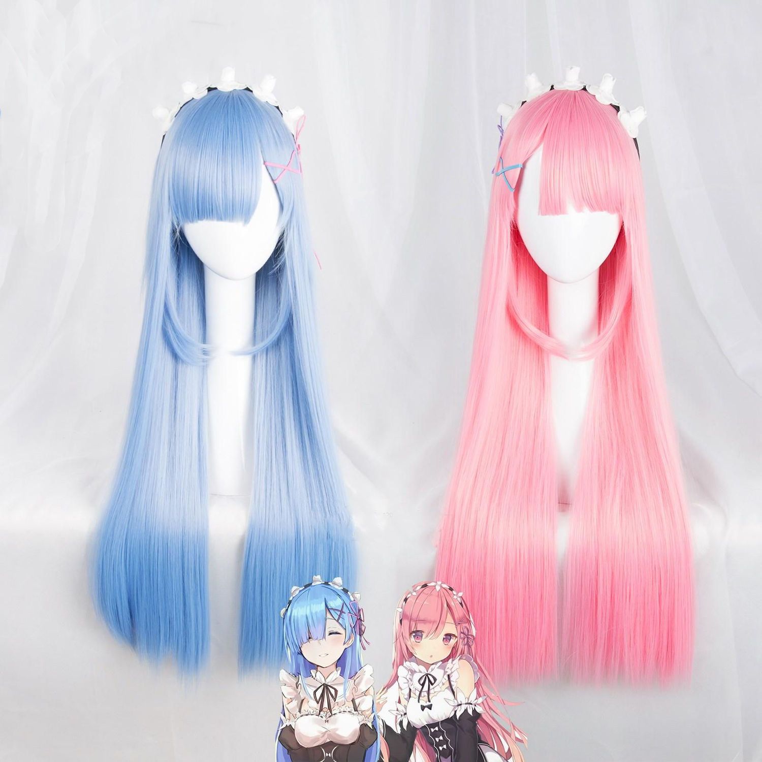 Re Zero Ram & Rem cosplay prui - Re Zero Rem Wig recensie en prijs
