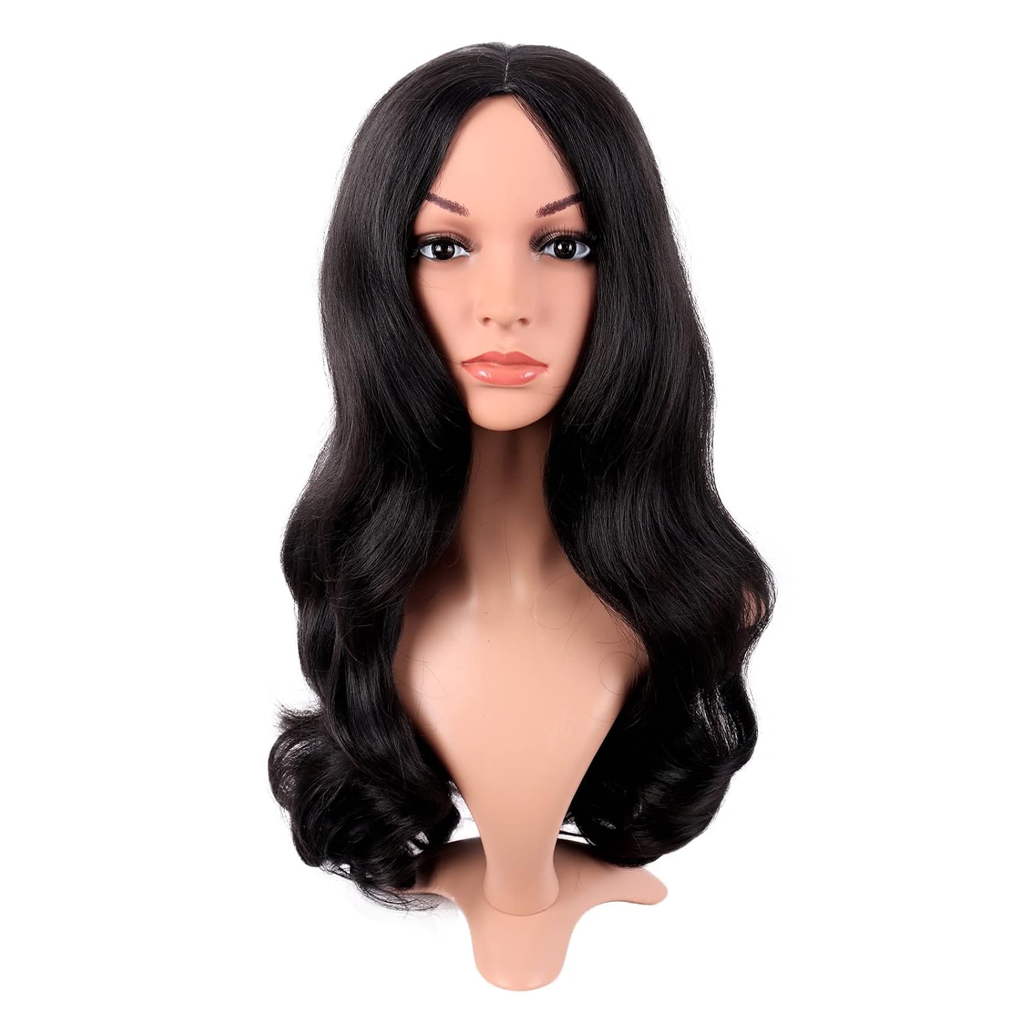 Lang krullend haar Middelste d - Anime Cosplay Long Black Hair recensie en prijs