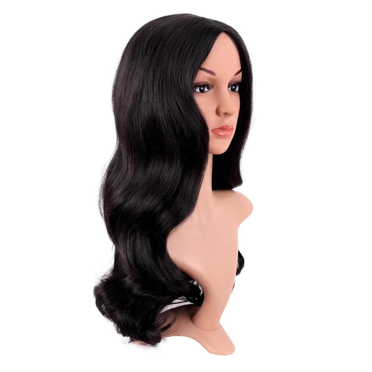 Lang krullend haar Middelste d - Anime Cosplay Long Black Hair recensie en prijs