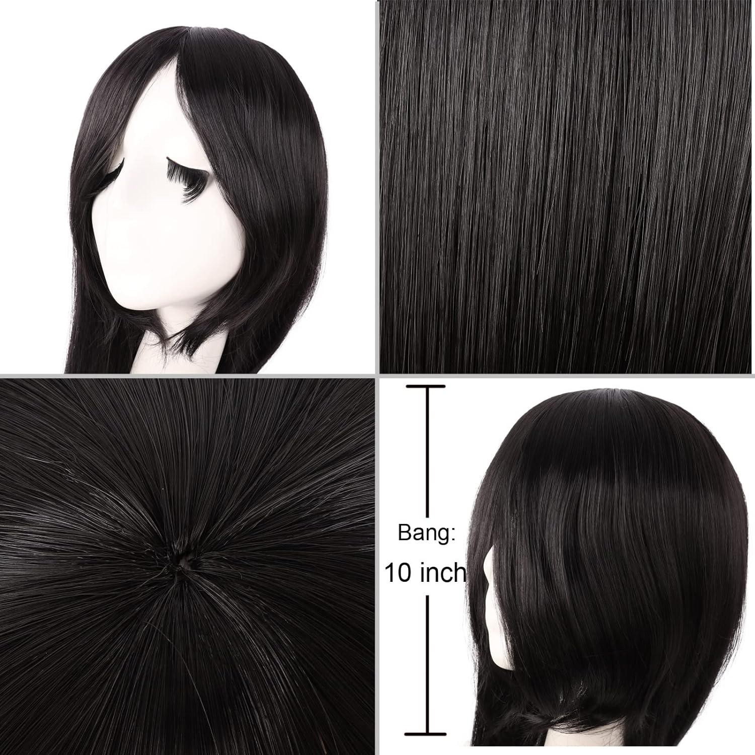 40 Inch 100 cm Lange Rechte Co - Anime Cosplay Long Black Hair recensie en prijs